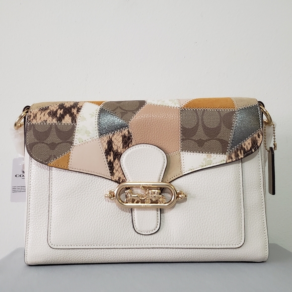 NWT! *LIMITED EDITION* COACH MIXED PATCHWORK CONVERTIBLE JADE SHOULDER BAG - Picture 2 of 14